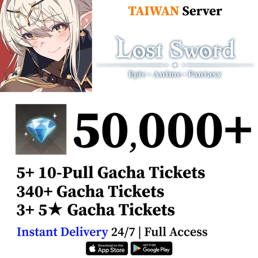 Lost Sword Reroll Account with Diamonds | 5★ Tickets | Taiwan Server